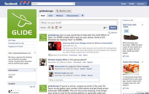 facebook business page example glidedesign Why you NEED a Facebook Business Page!