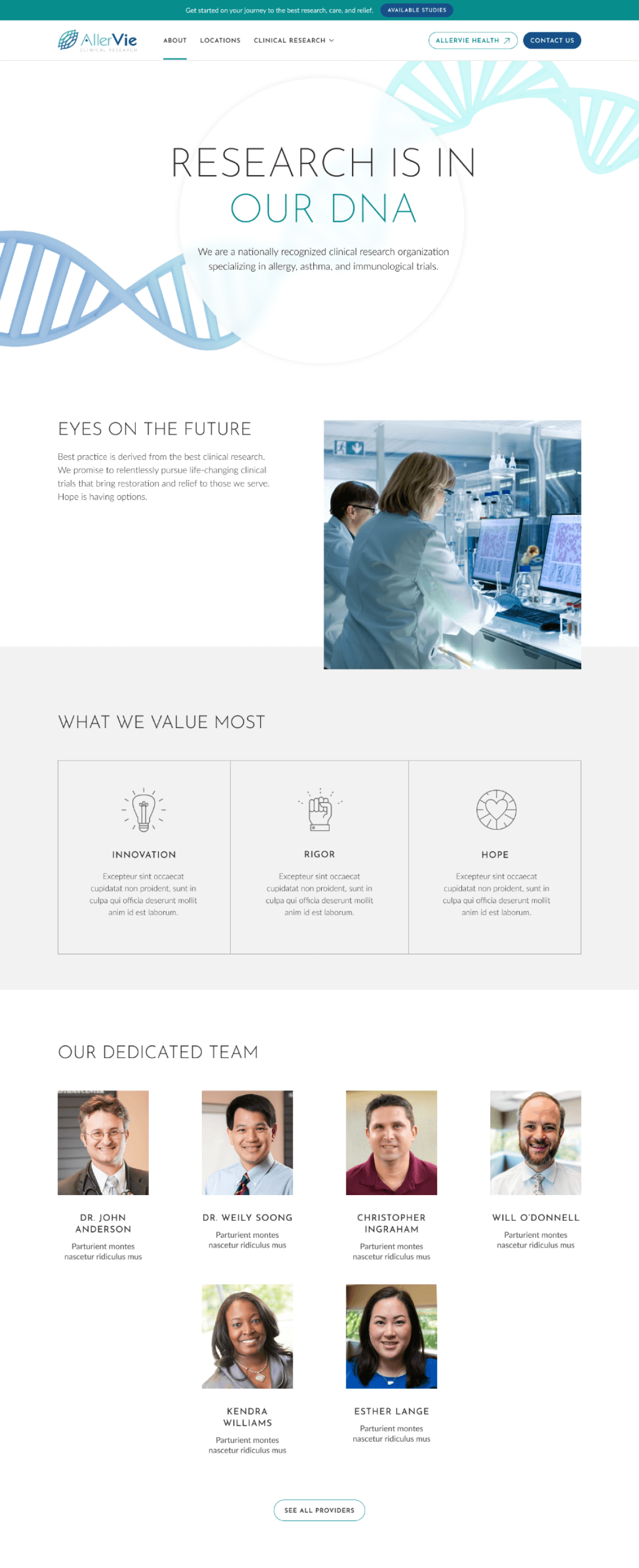 AllerVie Clinical Research Mockup