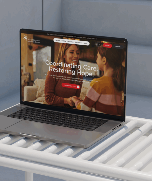 dcac laptop with website loaded