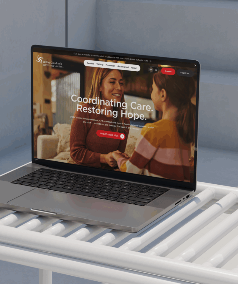 dcac laptop with website loaded