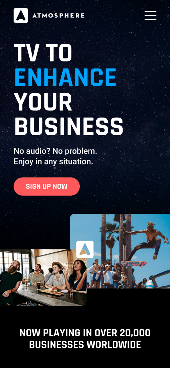Atmosphere Homepage Mobile