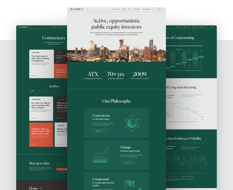 Nixon Capital Portfolio Page Design by Glide