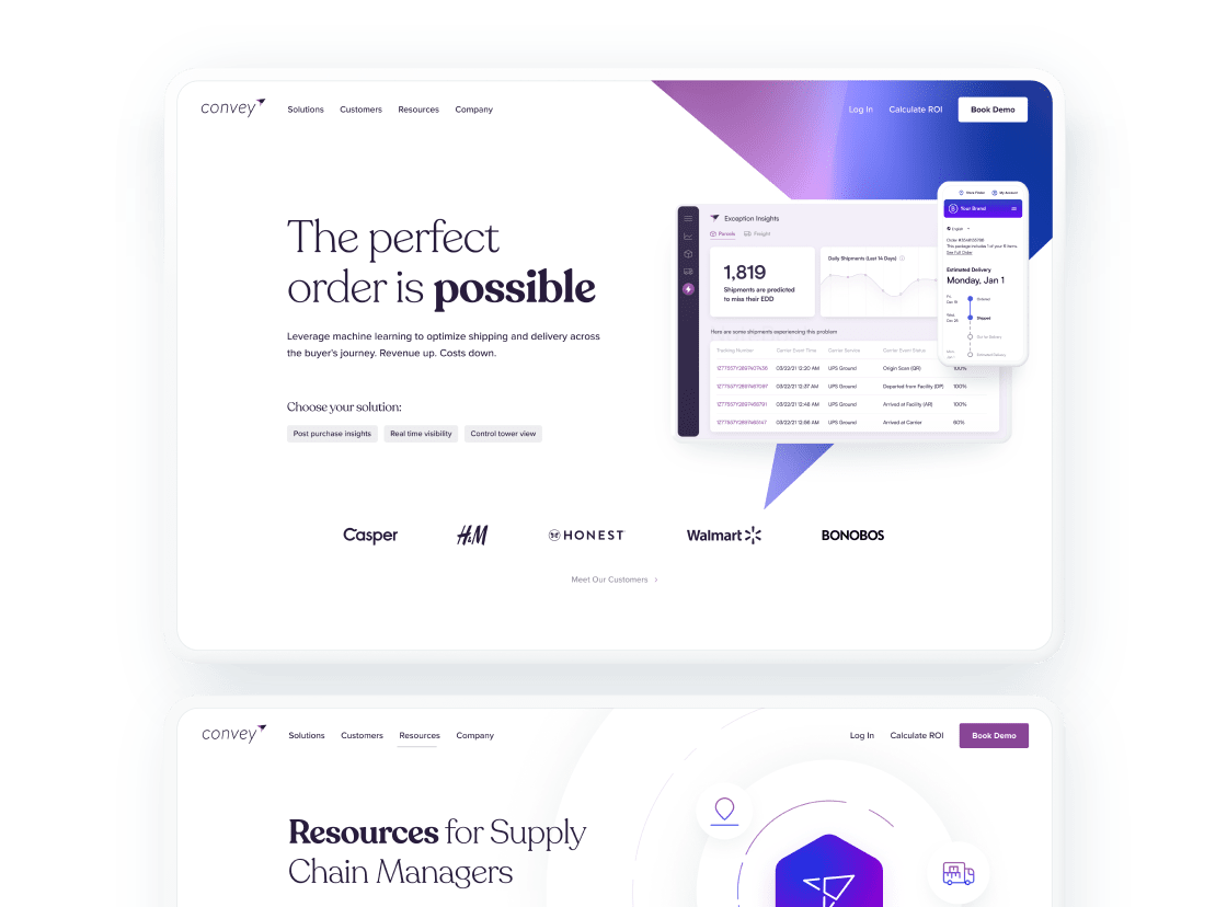 Convey Homepage View