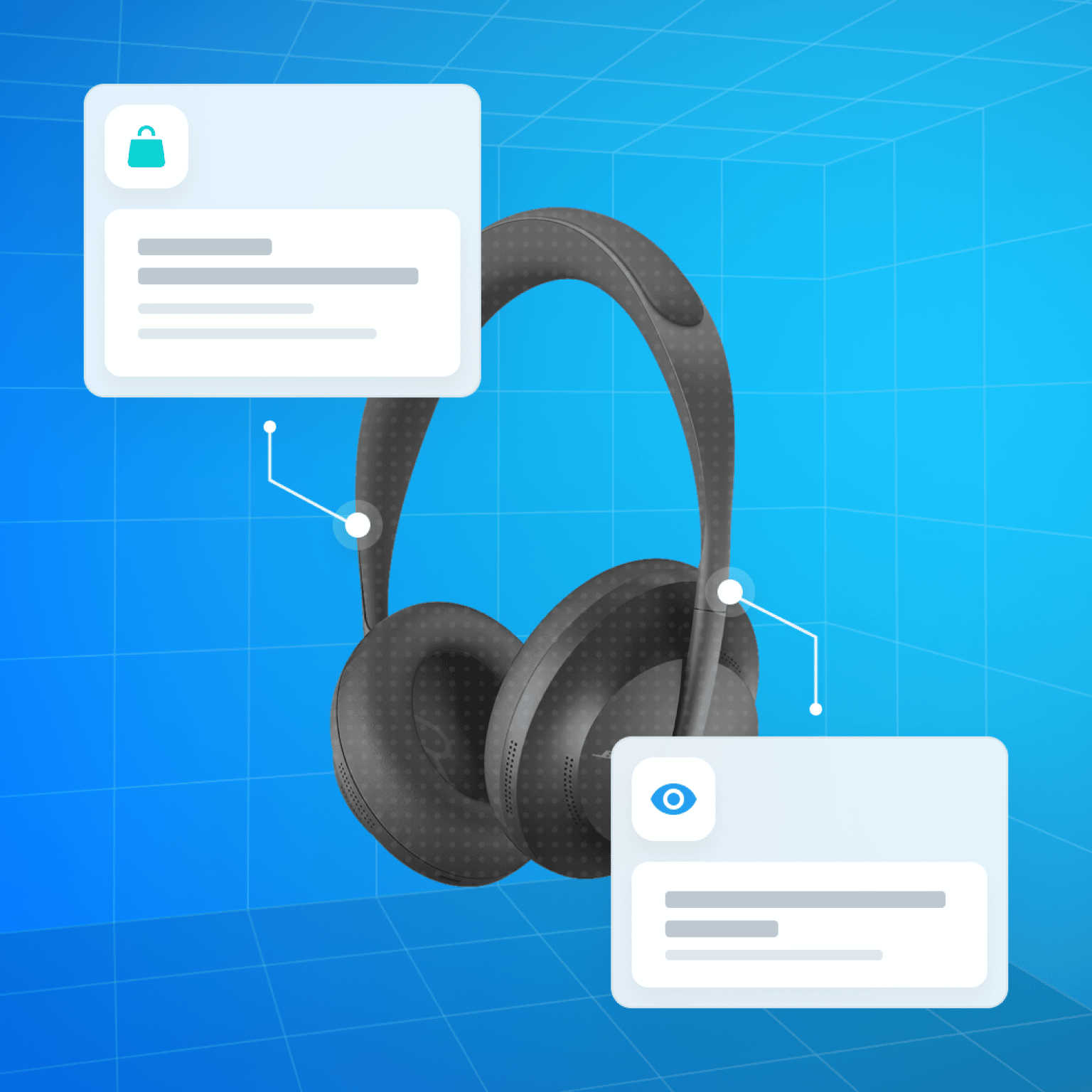 Vertebrae Headphones in Blue Background