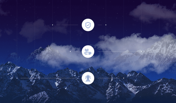 Mountains during the night with moon light