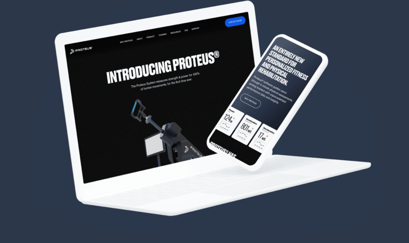 Proteus Motion Website Design by Glide - Homepage on Desktop and Mobile
