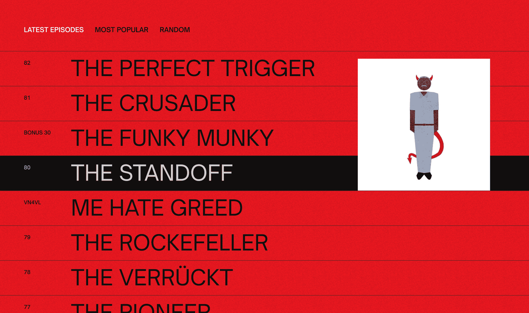Swindled Podcast Slider Example - Desktop View