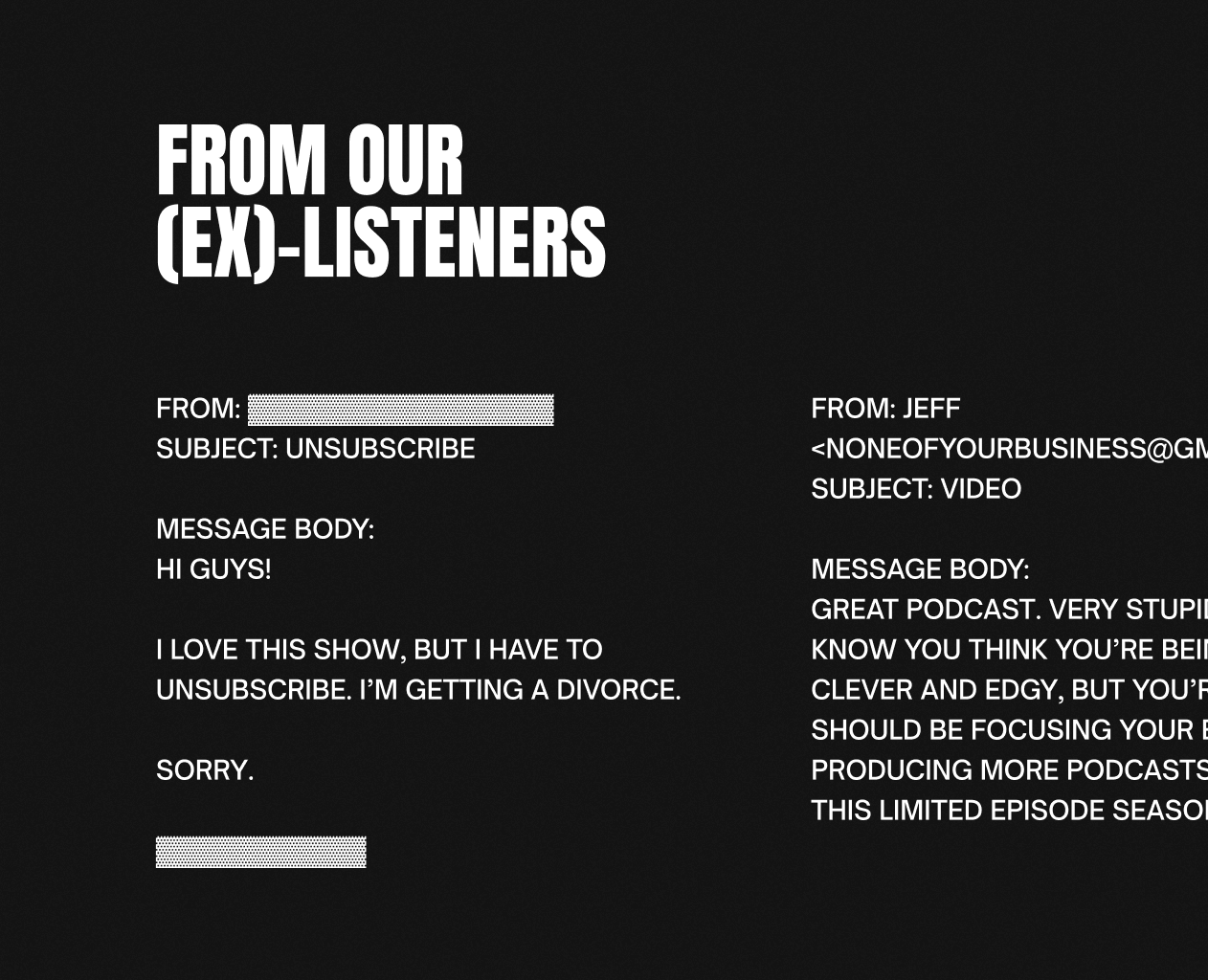 Swindled Podcast Slider Example - Desktop View